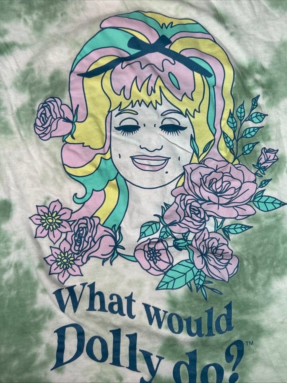 Dolly Parton What Would Dolly Do T-Shirt Women XS Tie Dye Music - Picture 2 of 6